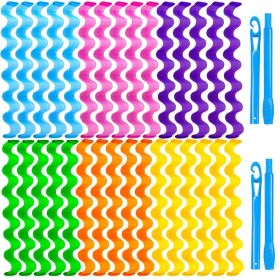 Heatless Hair Curlers Wave Curls Styling Kit For Women Girls On Hair Care - 30 Pcs - 6 Colors - 55 Cm 11.81 Inch (Option: 55cm)