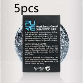 Hand-Extracted Soap Shampoo Bamboo Charcoal Shampoo Soap (Option: 5PCS)